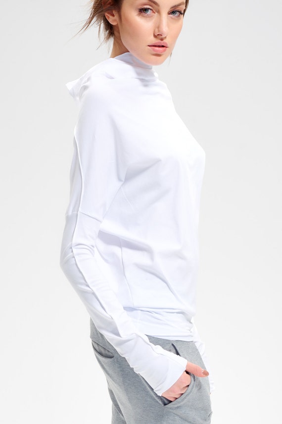 white long sleeve yoga top