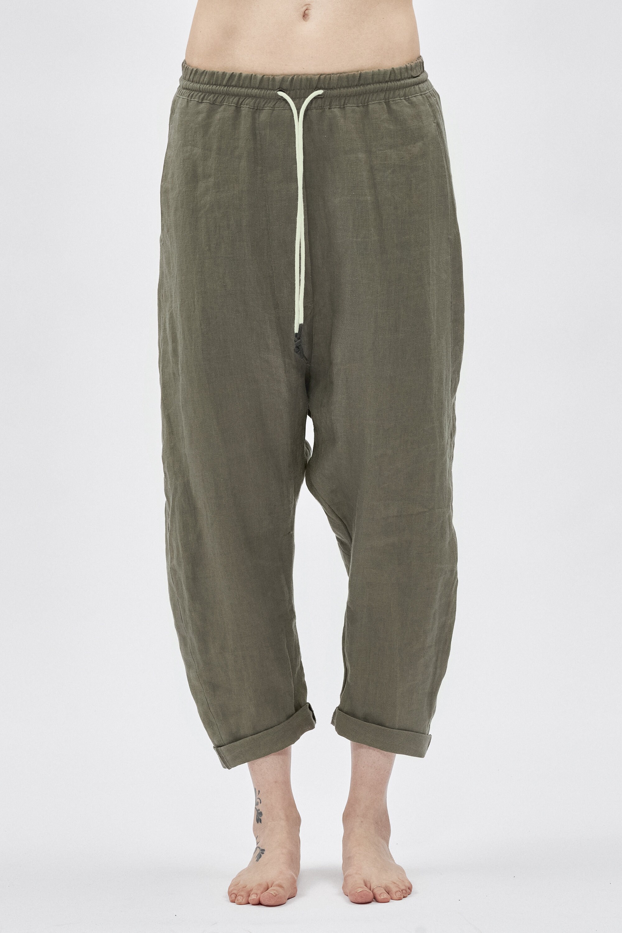 Military Green Linen Pants / Modern Pants / Handmade Pants / Etsy