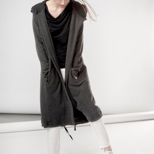 Heather Gray Jacket / Hooded Jacket / Long Sleeves Sweatshirt / Zipper Jacket With Pockets AryaSense JCK20HGR image 3