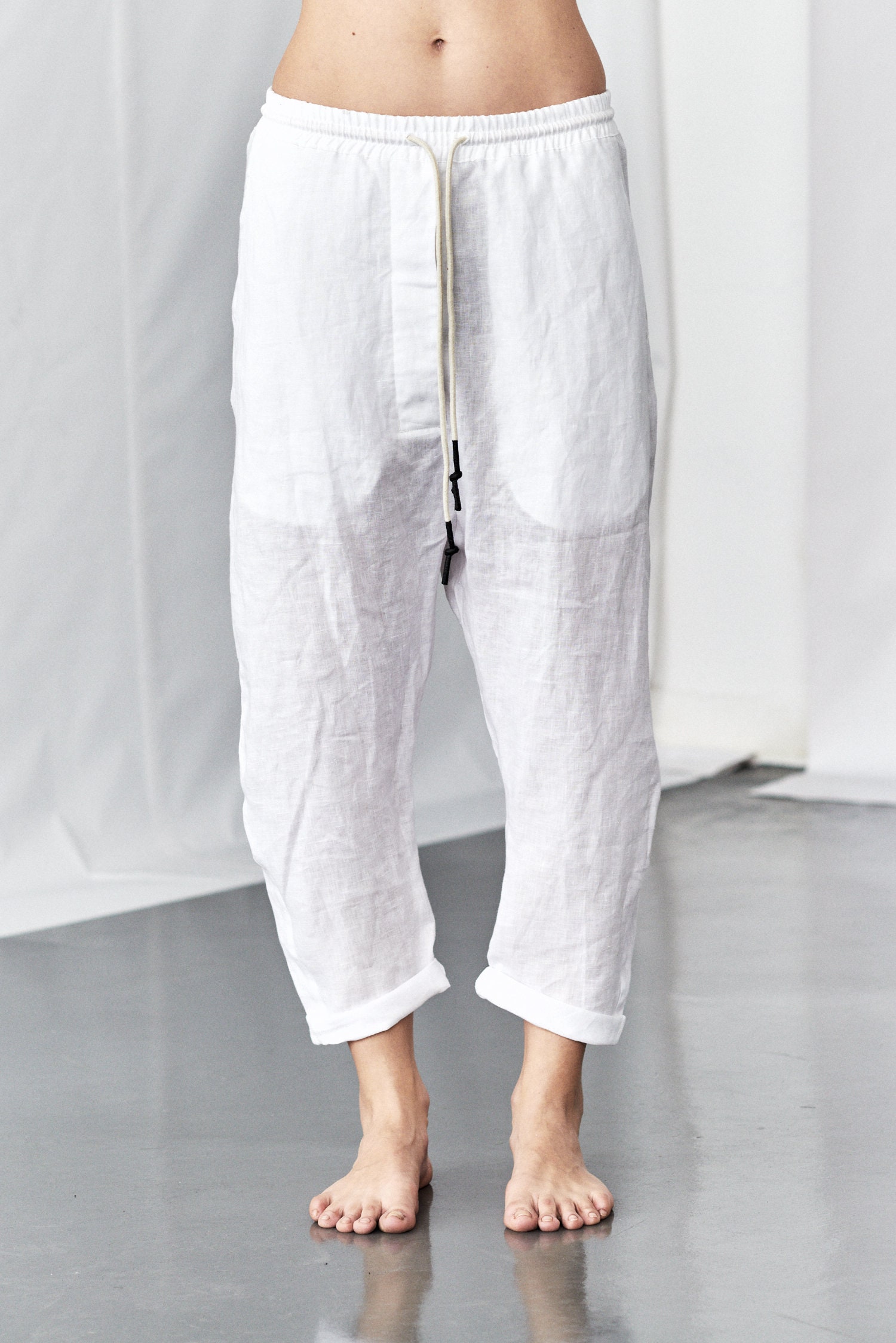 White Linen Pants / Modern Pants / Handmade Pants / Stylish | Etsy