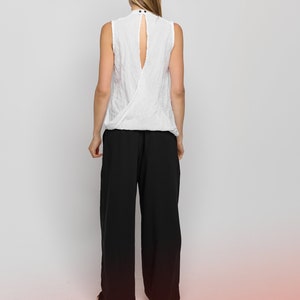 Pleated Pants WIth Pockets /Wide-leg Pants / Loose Trousers / Women's Loose Bottoms by AryaSense / PLWL23BLK image 5