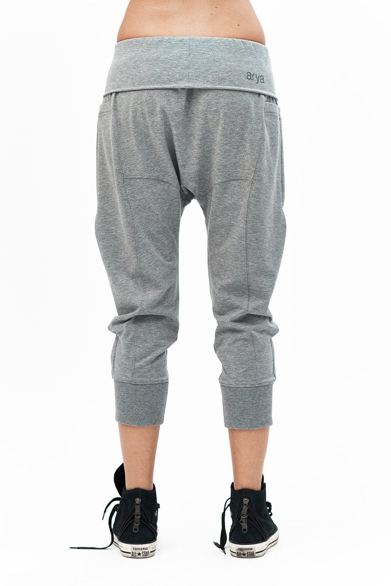 grey drop crotch joggers