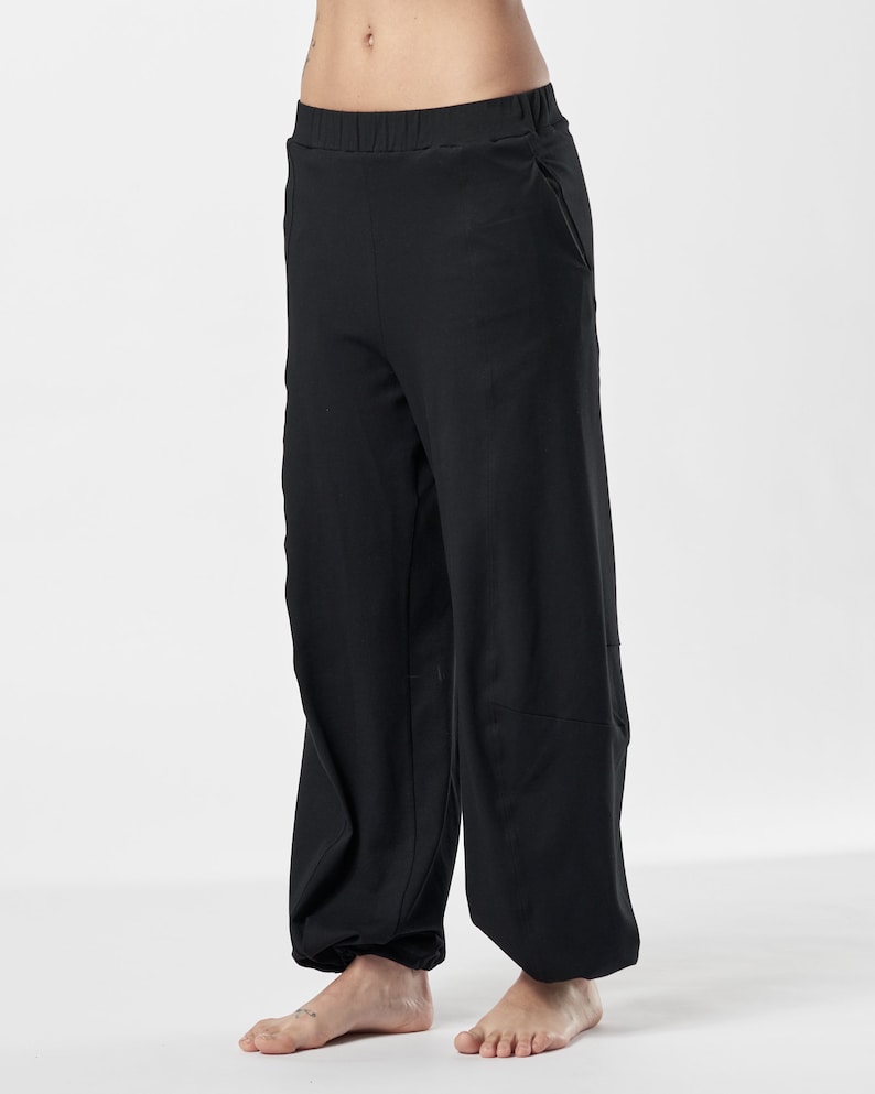 Wide-Leg Pants With Pockets / Black Loose Pants / Cotton trousers / Black Trousers / Loose Cotton Pants / PWLP21BLK image 8