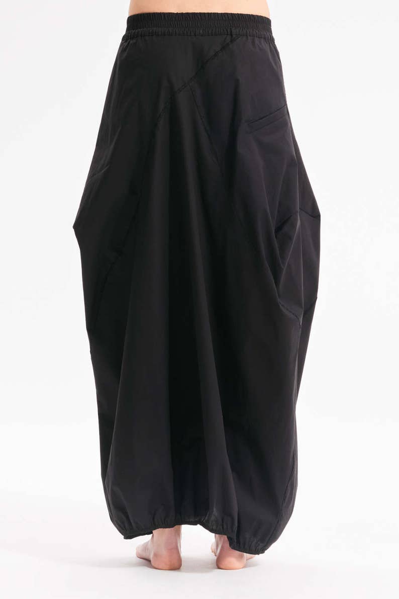 Distorted Black Skirt /Black Extravagant Skirt / Oversized Cotton Modern Loose Skirt /Arya Casual Black Loose Skirt AryaSense 6VEKBА17 image 5