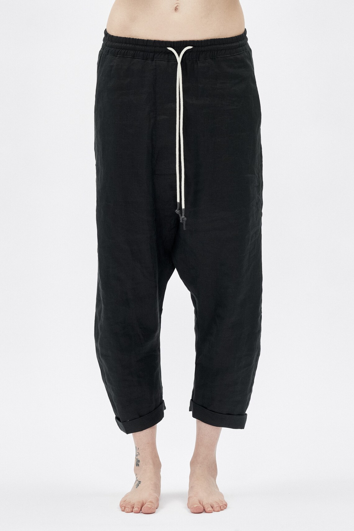 Arya Black Linen Pants / Stylish Loose Bottom Pants / Etsy