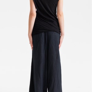 Twisted Black Blouse / Minimalist Short Sleeved Blouse / Modern Black Top / Asymmetrical Blouse by AryaSense / TDBLK15BL image 4