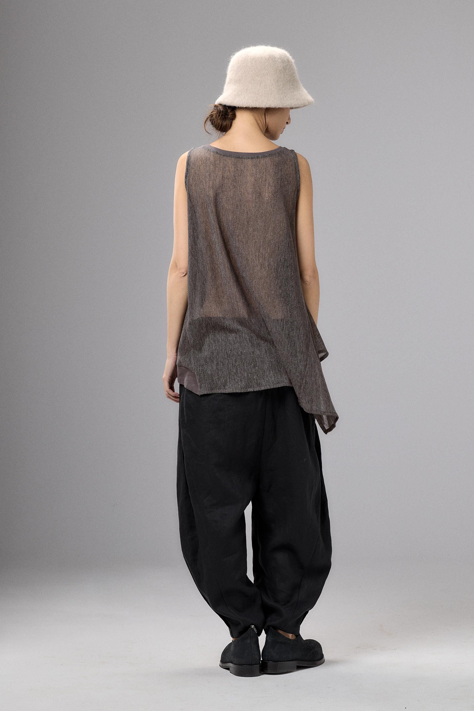 Asymmetrical Draped Sleeveless Top, Brown Gray Knit Tank, Minimalist Womens Blouse, Modern Capsule Summer Clothing - Etsy Israel Asymmetrical Draped Sleeveless Top, Brown Gray Knit Tank, Minimalist Womens Blouse, Modern Capsule Summer Clothing - Etsy Israel