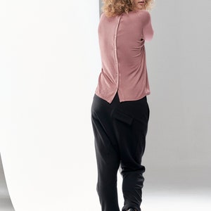 Cotton Pants / Drop Crotch Pants / Black Casual Pants / Cropped Pants / Loose Pants / Pants by Arya Sense PCC21BLK image 10