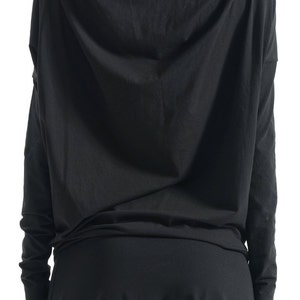 Black Asymmetrical Top / Oversized Top / Black Top / Loose Black Blouse / Urban Clothing / Blouse by AryaSense / TPRD12BL image 4
