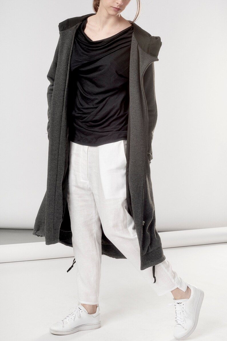 Heather Gray Jacket / Hooded Jacket / Long Sleeves Sweatshirt / Zipper Jacket With Pockets AryaSense JCK20HGR image 5