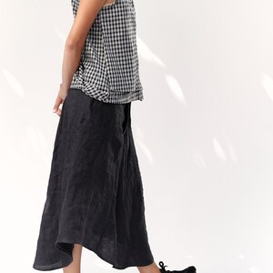 Charcoal Linen Asymmetrical Skirt / SLLSM20CHR image 2