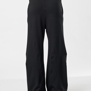 Wide-Leg Pants With Pockets / Black Loose Pants / Cotton trousers / Black Trousers / Loose Cotton Pants / PWLP21BLK image 7