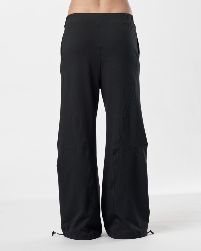 Wide-Leg Pants With Pockets / Black Loose Pants / Cotton trousers / Black Trousers / Loose Cotton Pants / PWLP21BLK image 7