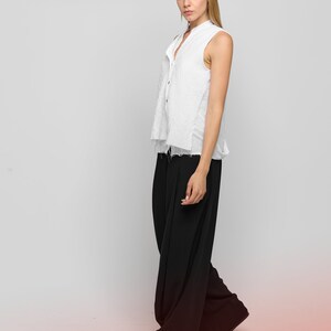 Pleated Pants WIth Pockets /Wide-leg Pants / Loose Trousers / Women's Loose Bottoms by AryaSense / PLWL23BLK image 6