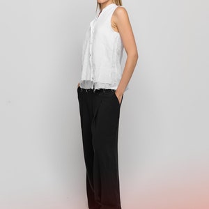 Pleated Pants WIth Pockets /Wide-leg Pants / Loose Trousers / Women's Loose Bottoms by AryaSense / PLWL23BLK image 4