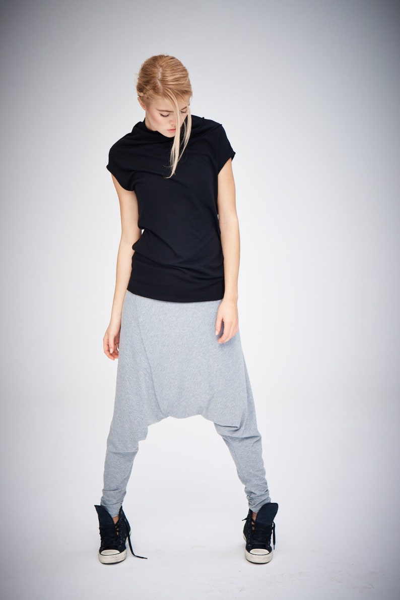 Cap Sleeved Black Top High Necked Top Women/'s Black Blouse Casual Top Asymmetrical Top by AryaSense TPPKR14BL