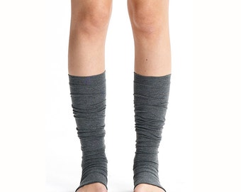 Arya Yoga Leg Warmers Neutral Grey/ Dance Yoga Accessory/ Unisex Yoga Spats/ Yoga Socks by AryaSense/ SPT14NG