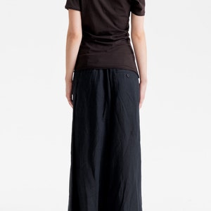 Casual Dark Brown Top/ Short Sleeved Draped Blouse/ Minimalist / Soft Womens Asymmetrical Top AryaSense/ TDRK14DBR image 3