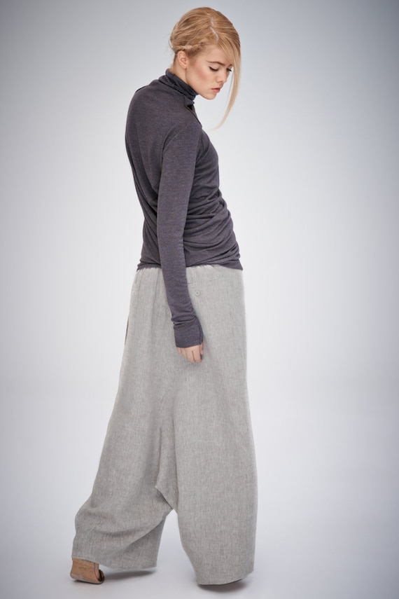Handmade Draped Turtleneck Blouse: Minimalist Long Sleeve Top