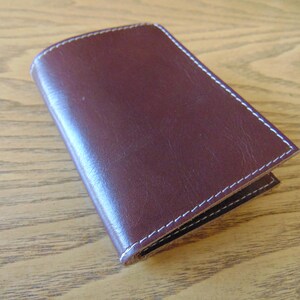 Cartera de cuero, cartera de piel de vaca marrón para hombre, cartera delgada de cuero con bolsillo frontal, tarjetero, cartera de viaje con múltiples tarjetas