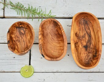 Bol rustique en bois, bol de cuisine en bois exotique en forme de bateau, centres de table de mariage rustique, cadeau de shower de mariage