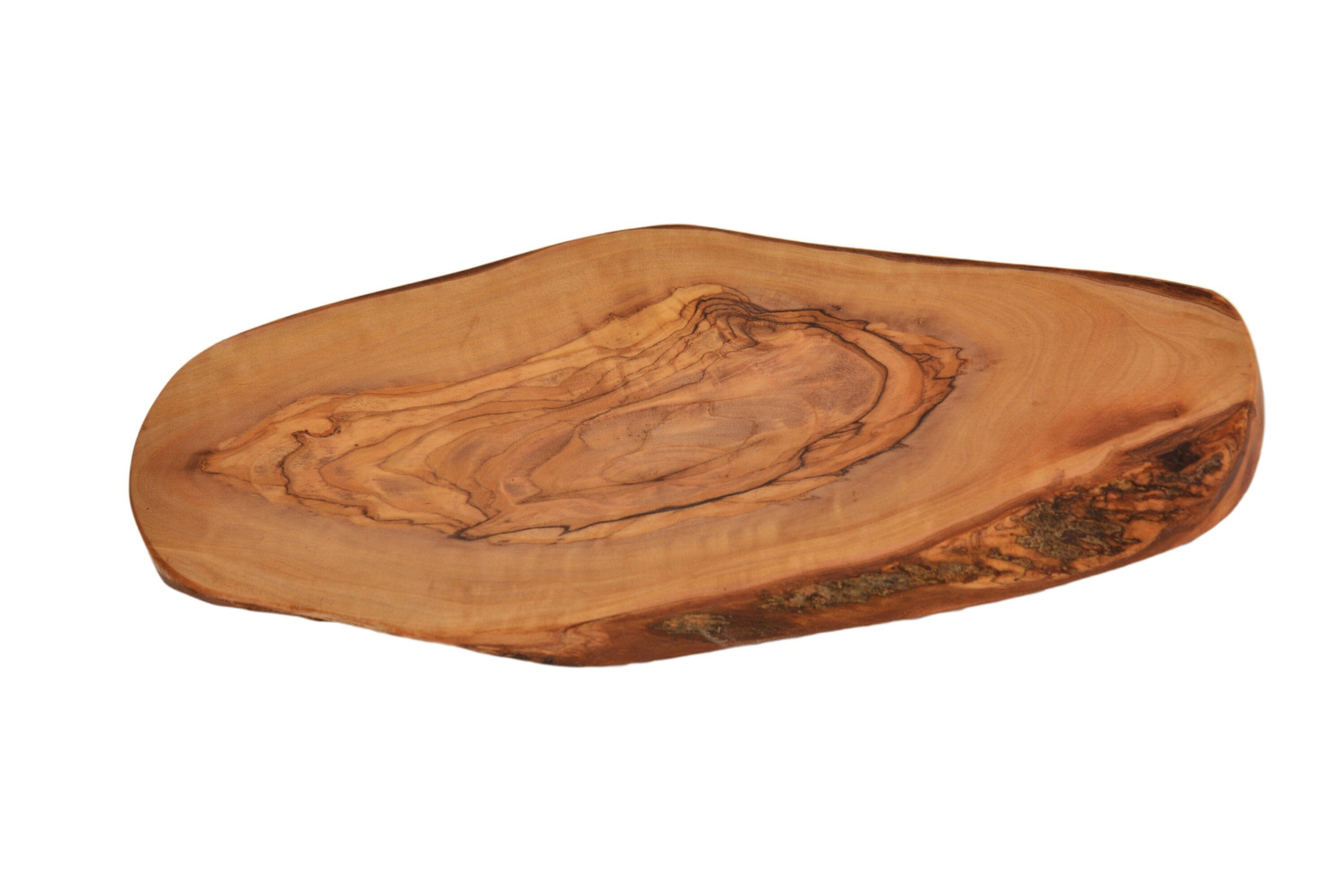 planche à découper rustique en bois avec bords naturels, planche fromage d'olivier, cadeau de mariage 65