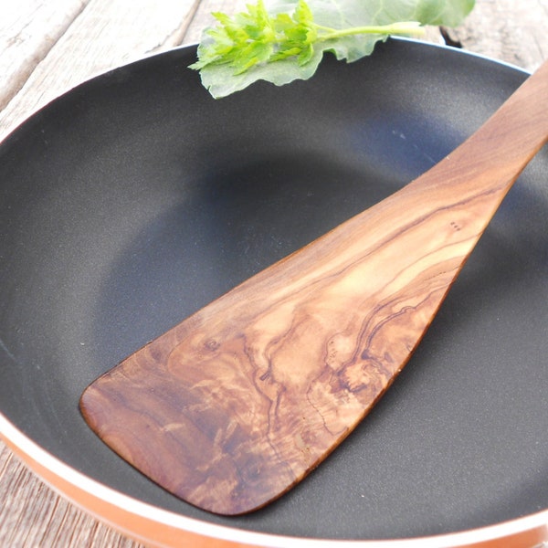 Medium or Large Spatula 10, 12 or 13.5 Inch  / Wooden Cooking Kitchen Sharp Edge Spatula / Cooking Spoon Utensil