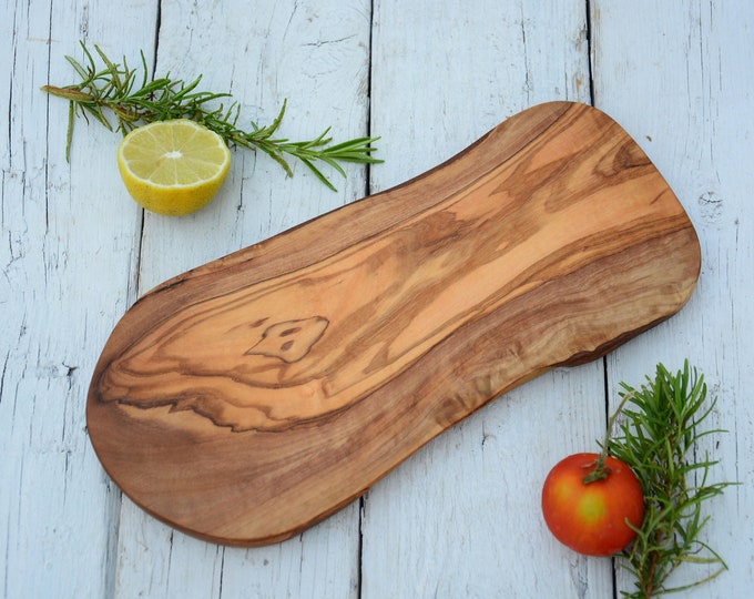 Wooden Rustic Cutting Board with Natural Edges, Olive Wood Cutting Chopping Cheese board, Rustic Wedding Gift 71
