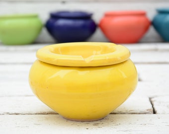 Cendrier en argile jaune, cendrier en céramique de style marocain, cendrier en terre cuite, cendrier en poterie, cadeau de vacances