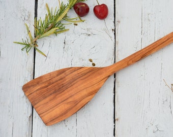 Wooden Spatula 12 Inch  / Cooking Kitchen Sharp Edge Spatula / Round Handle Spatula / Kitchen utensils / Gift For Mom