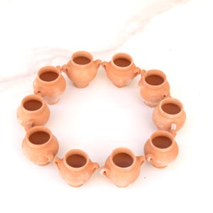 Wedding Favours, Miniature Terracotta Clay Jars: Rustic Berber Decor Pots, Set of 10