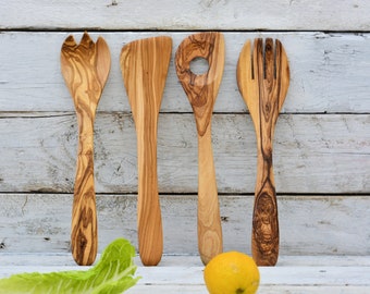 Utensils Set 12 inch Long that includes :  Spatula + Sauce Spoon + Spork + Slotted Spatula