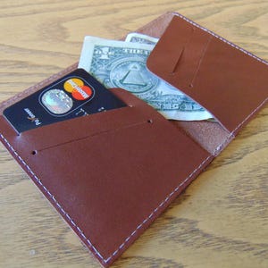 Cartera de cuero, billetera delgada de cuero marrón con bolsillo frontal, tarjetero, billetera de cuero de vaca para hombres, billetera de viaje con múltiples tarjetas