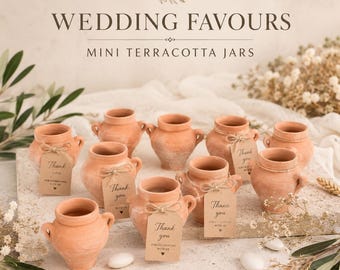 Mini Terracotta Jars: Rustic Berber Clay Wedding Favours (Set of 10)