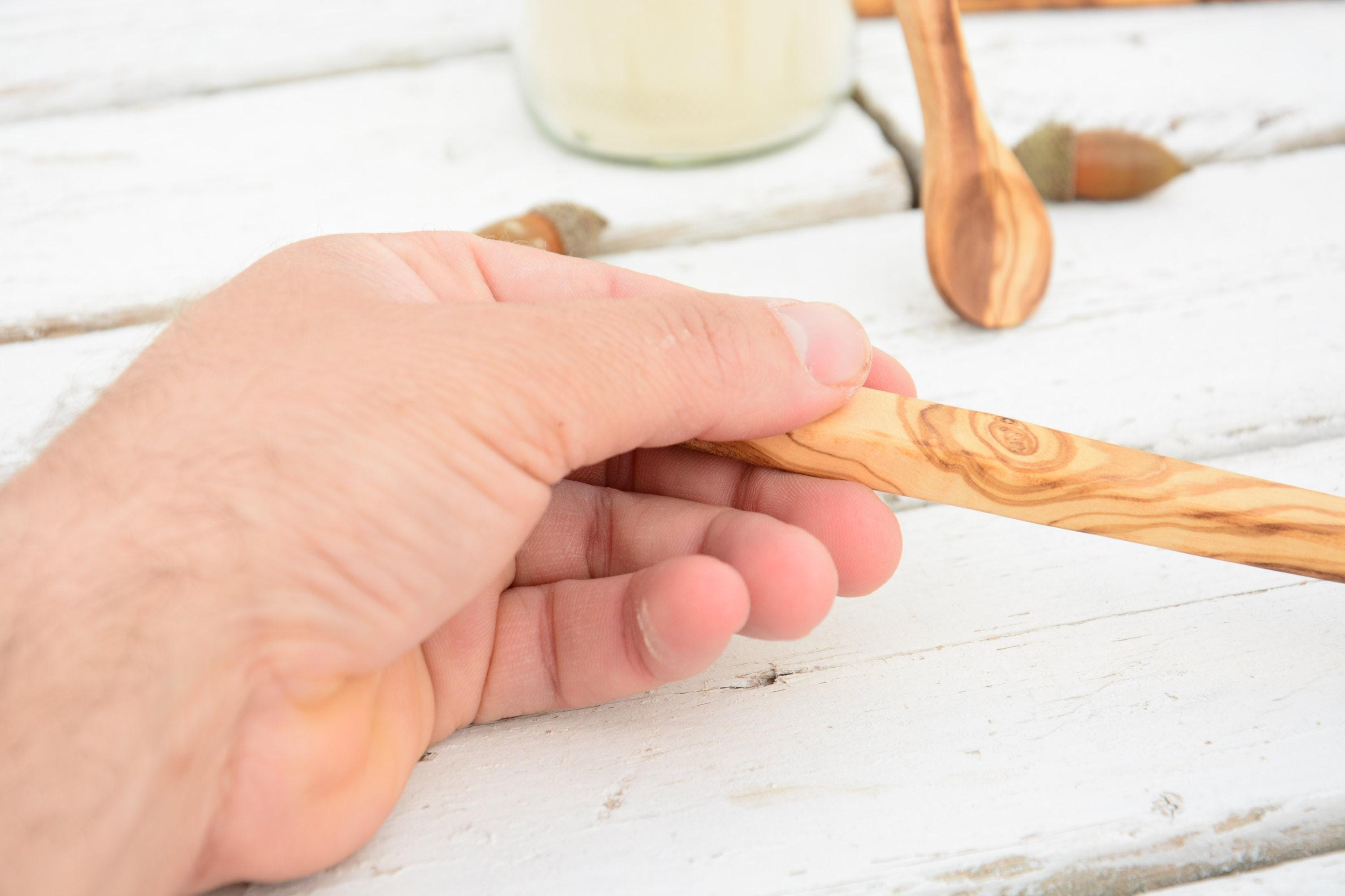 Set 4 Cucchiai In Legno Di Ulivo Non Verniciato - Per Marmellata, Caffè E Miele - Foto 3