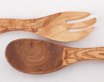 Olive Wood salad servers, Salad serving set