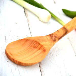 Handmade Eucalyptus Wood Cooking Spoon: Rustic Kitchen Utensil (13 inch)