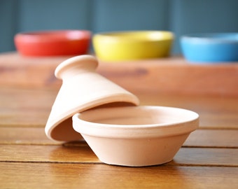 Unpainted Natural Clay Tagine, Lead Free Morrocan Style Minimalist Tagine, Spice Holder, Mom Gift