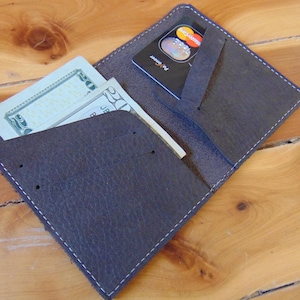 Cartera de cuero, billetera delgada de cuero con bolsillo frontal y tarjetero, billetera de cuero de vaca para hombres, billetera de viaje con múltiples tarjetas, regalo de vacaciones