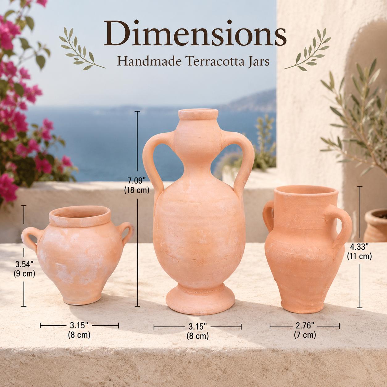 Handcrafted Terracotta Jar Set: Tunisian Moroccan Berber Style