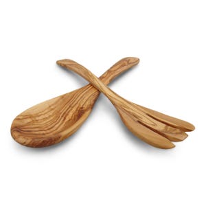 Olive Wood Utensil Set: Kitchen Cooking Spoon and Fork