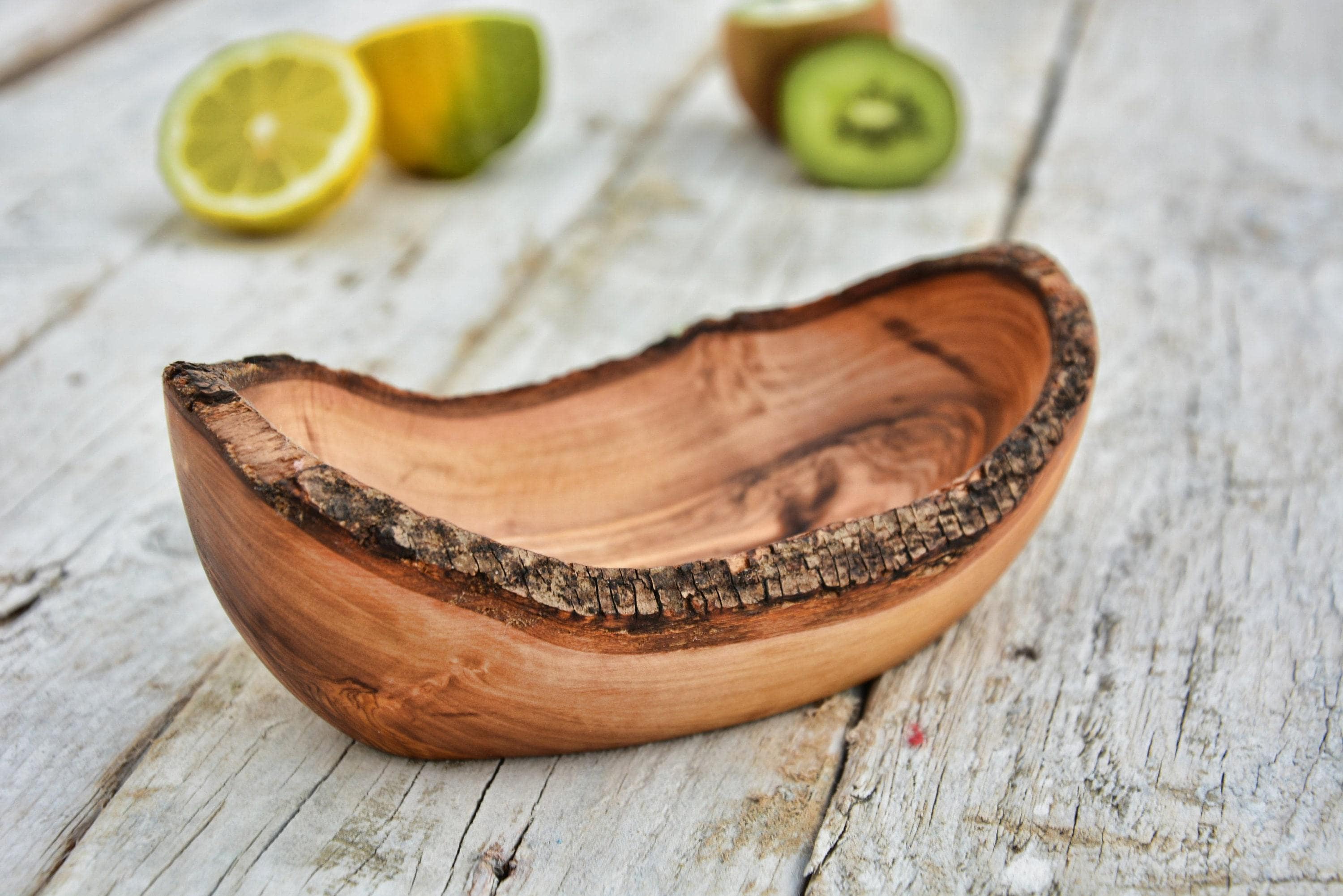 Hanobe Ciotola decorativa in legno: centrotavola lungo in legno, decorazione naturale per candele, vassoio decorativo rustico non finito tornito a mano centrotavola per sala da pranzo cucina ciotole
