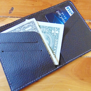 Billetera de cuero personalizada, Billetera de cuero para hombre, Billetera de cuero negra, Billetera de cuero para tarjetas de crédito, Billetera de cuero delgada minimalista