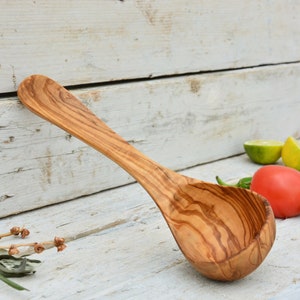 olive wood rustic spoon or spatula