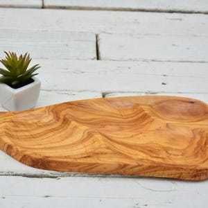 Wooden Rustic Bowl 16 X 7 X 0.75 Inch / Olive Wood Handcrafted Serving Plate Dish Tray /  Exotic Three section Plate, Mom Gift 11