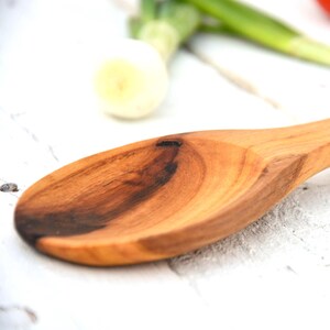 Handmade Eucalyptus Wood Cooking Spoon: Tunisian Kitchen Utensil (13 inch)