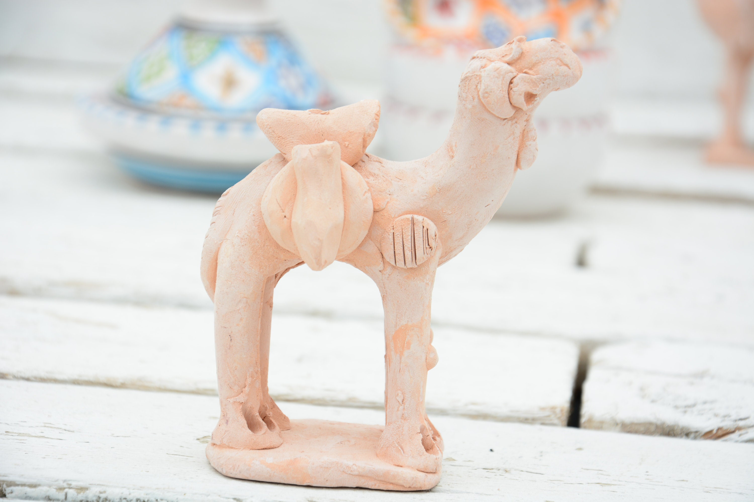 Pottery Clay Camel / Moroccan Camel Unpainted Ceramic / Sahara dromedary, Holiday Gift, Christmas Gift