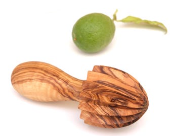 Alésoir à agrumes en bois d'olivier, presse-agrumes à main, grain unique rustique (5,5 pouces)
