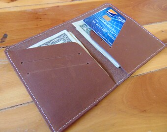 Leather Wallet, Brown Leather Front Pocket Slim Wallet Credit Card Holder, Cowhide Leather Wallet for Men, Multi Card Travel Wallet