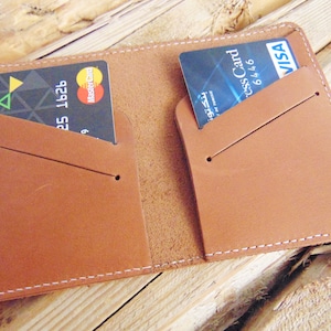 Portafoglio in pelle marrone chiaro da uomo, portafoglio in pelle marrone, portafoglio in pelle personalizzato, portafoglio in pelle per carte di credito, portafoglio in pelle minimalista